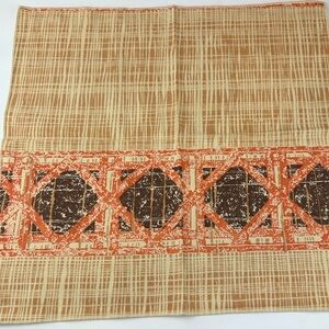 Vintage Cloth Napkins Brown & Orange Retro Colors and Pattern Set of 4